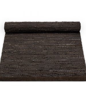 Rug Solid læder tæppe - 65x135 - Choco