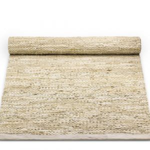 Rug Solid læder tæppe - 75x200 - Beige