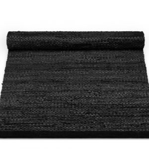 Rug Solid læder tæppe - 75x200 - Black