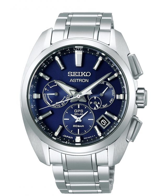 SEIKO Astron GPS solar herreur, titanium med blå urskive