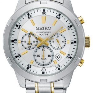 SEIKO Chronograf armbåndsur Bicolour med lænke