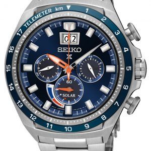 SEIKO Prospex Solar Chronograf armbåndsur med blå urskive