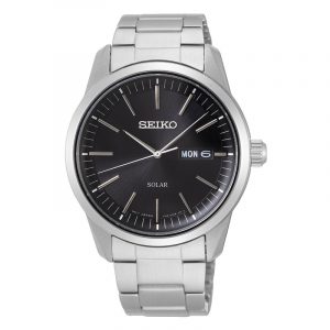 SEIKO Solar herreur mørkegrå urskive med lænke