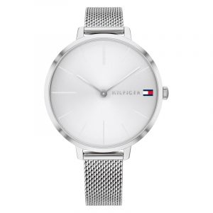 Tommy Hilfiger Zendaya stål armbåndsur med meshlænke og hvid skive
