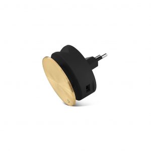 Usbepower AERO MINI Luxury Editon - dobbelt USB oplader m. iPhone stander & kabel holder - Guld