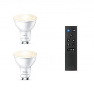 WiZ LED GU10 Pære Dæmpbar WW 5,5W + WiZmote Fjernbetjening