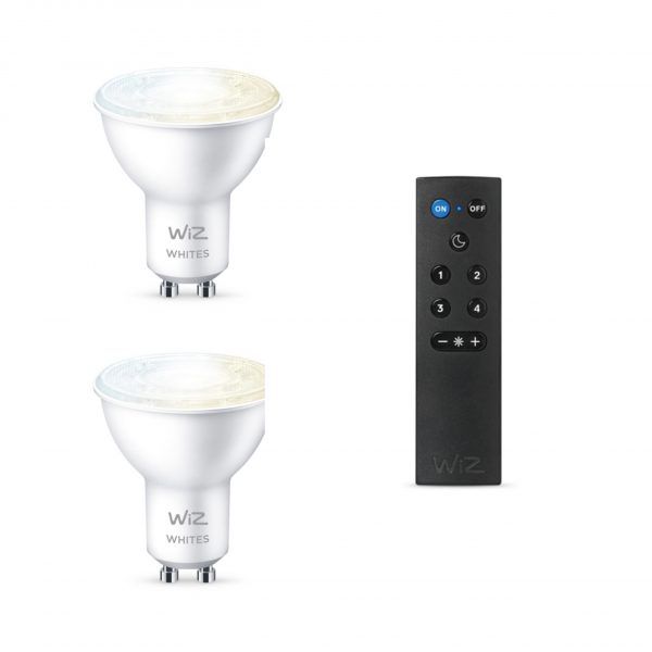 WiZ LED GU10 Spot White 7,5W + WiZmote Fjernbetjening
