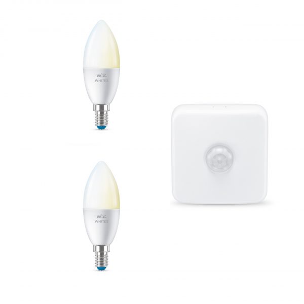 WiZ LED Kertepære E14 4,9W + WiZ Bevægelsessensor