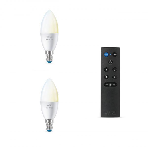 WiZ LED Kertepære E14 4,9W + WiZmote Fjernbetjening