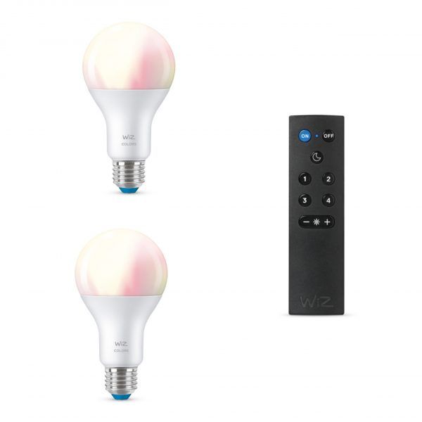 WiZ LED Pære Color WW E27 13W + WiZmote Fjernbetjening