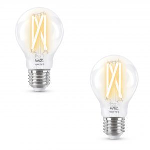 WiZ LED Standard Pære klart glas 9,5W E27 (2 stk)