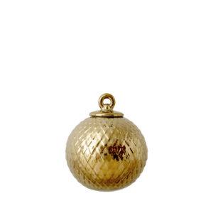 LYNGBY PORCELÆN Rhombe kugle guld H8,5 cm