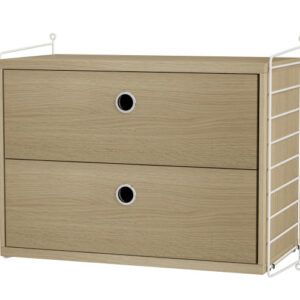 String Reol Sengebord - Hvid - Eg