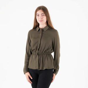 Riva polysilk ls peplum shirt